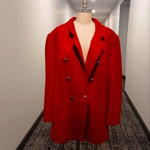 Vintage Red Ashley Stewart Blazer Coat Size 22